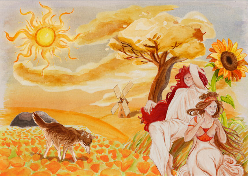 Sun, 2023, Watercolor on paper