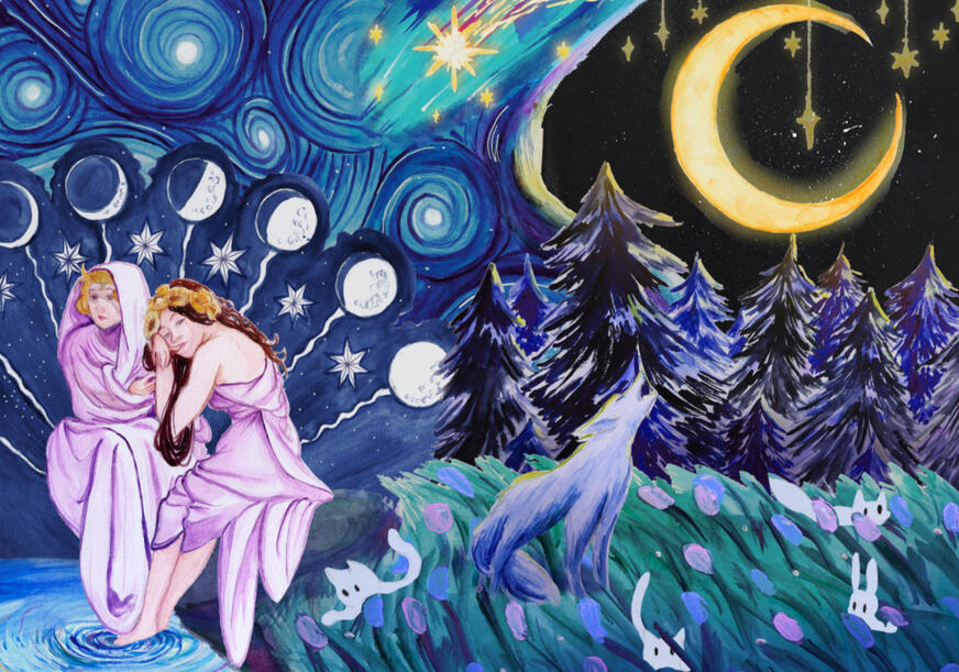 Moon, 2023, Watercolor on Paper